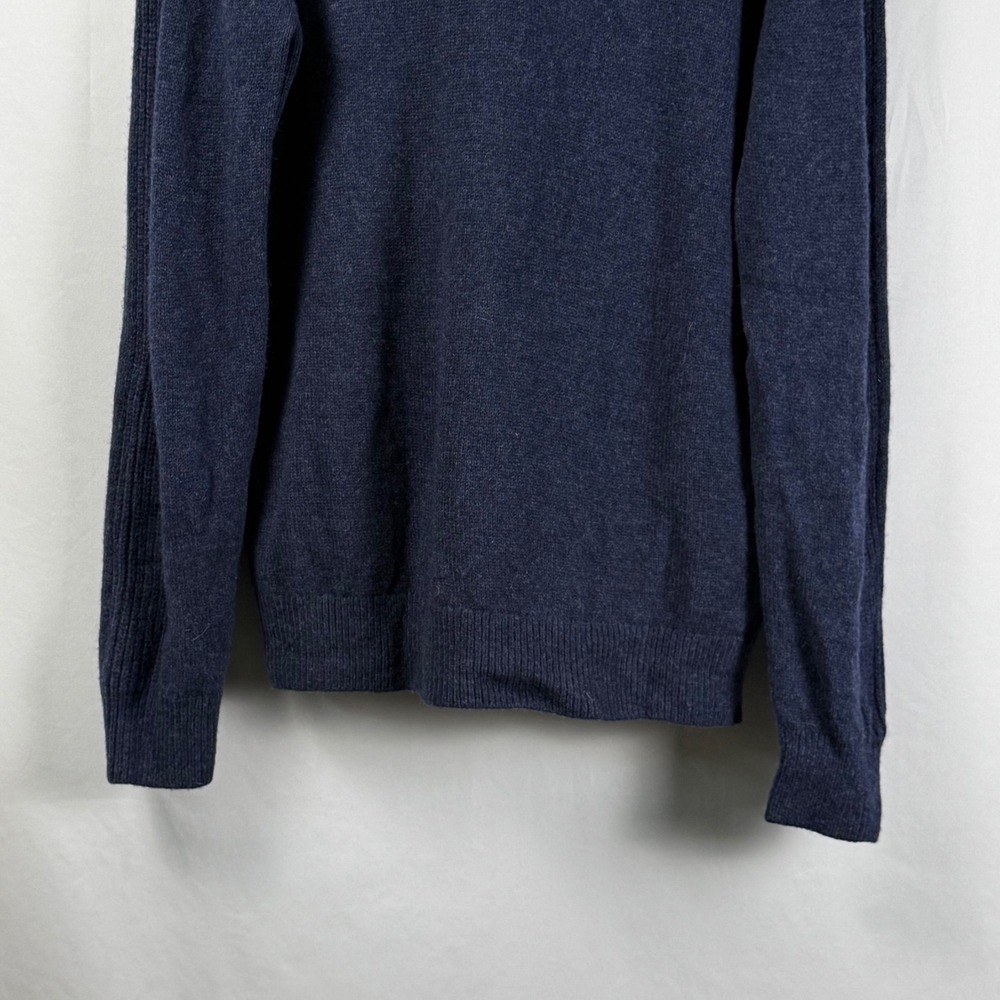 LLBean Lambswool Mock Neck Button Henley Pullover Sweater Grandpa Chunky Mens L - Picture 9 of 10